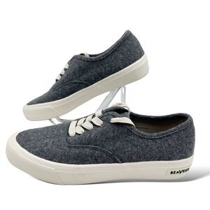 SEAVEES Men’s Gray Legend Seachange Biodegradable Flannel Sneakers NEW Sz 8